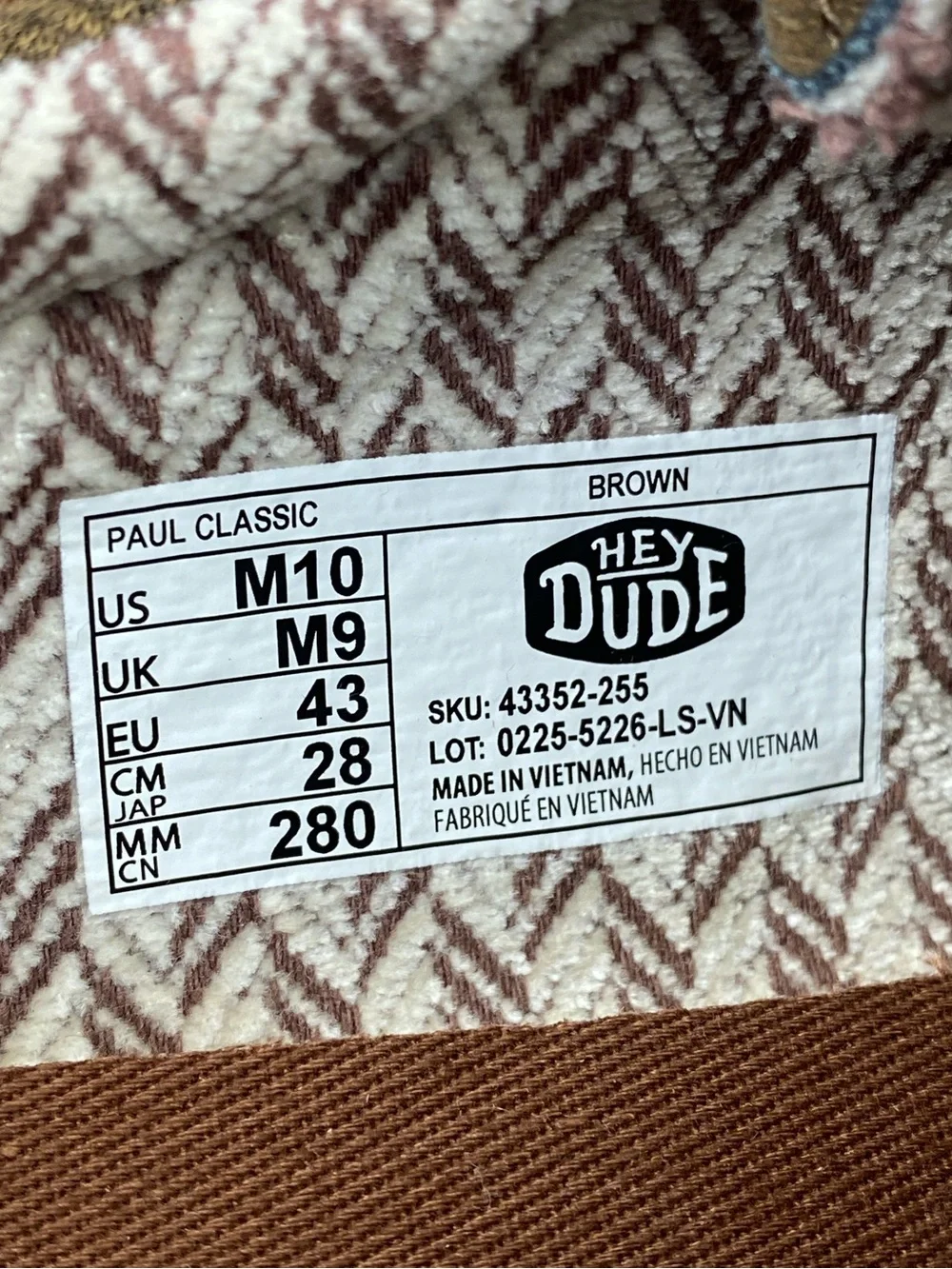 Hey Dude Paul Classic Brown Slip On Loafer Men’s Shoe Size 10